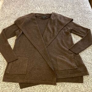 C by Bloomingdale's L Open-Front Cape Back Cashmere Cardigan